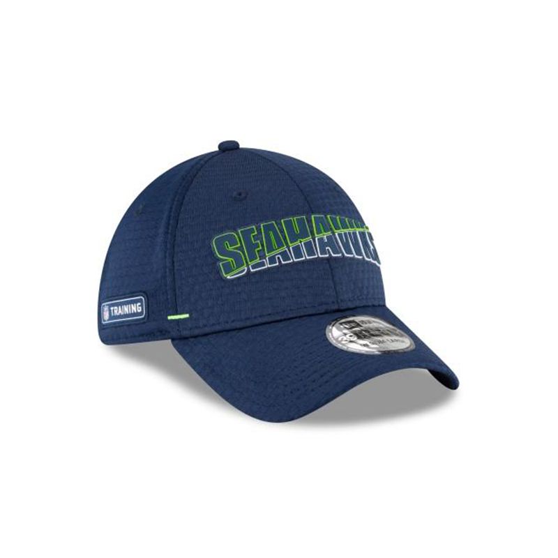 NFL Seattle Seahawks Official Summer Sideline 39Thirty Stretch Fit (AOY3207) - Blue New Era Caps